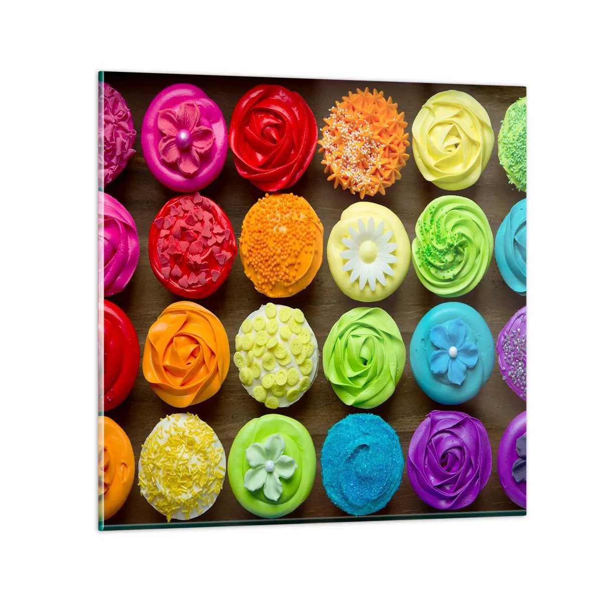 Glass picture - All Different - All Delicious - 70x70 cm