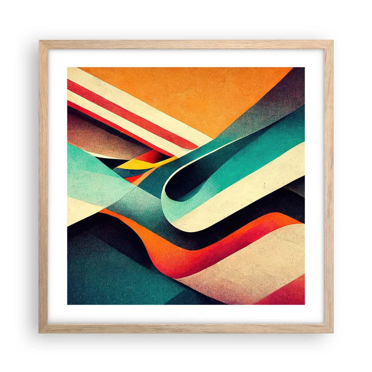 Poster in light oak frame - Intense Composition - 50x50 cm