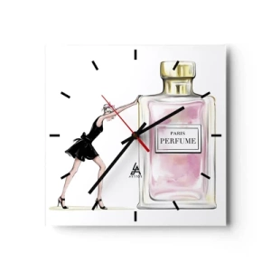 Wall clock - Clock on glass - The Essence of Womanhood - 30x30 cm