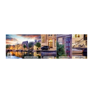 Photo Wallpaper Sample Premium Canvas - Reserved and Calm Dutch Beaty - City, Architecture, Amsterdam - 100x30 cm