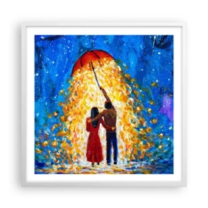 Poster in white frmae - Magic of a Rainy Evening? - 60x60 cm