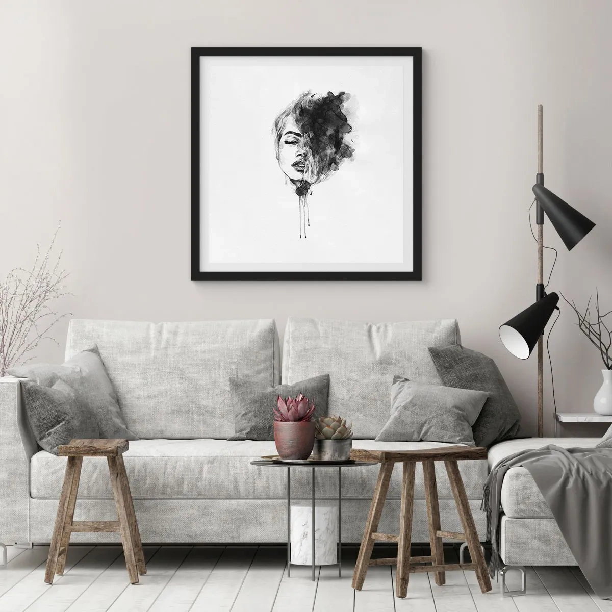 Poster in black frame - What Does a Girl Dream about? - 50x50 cm