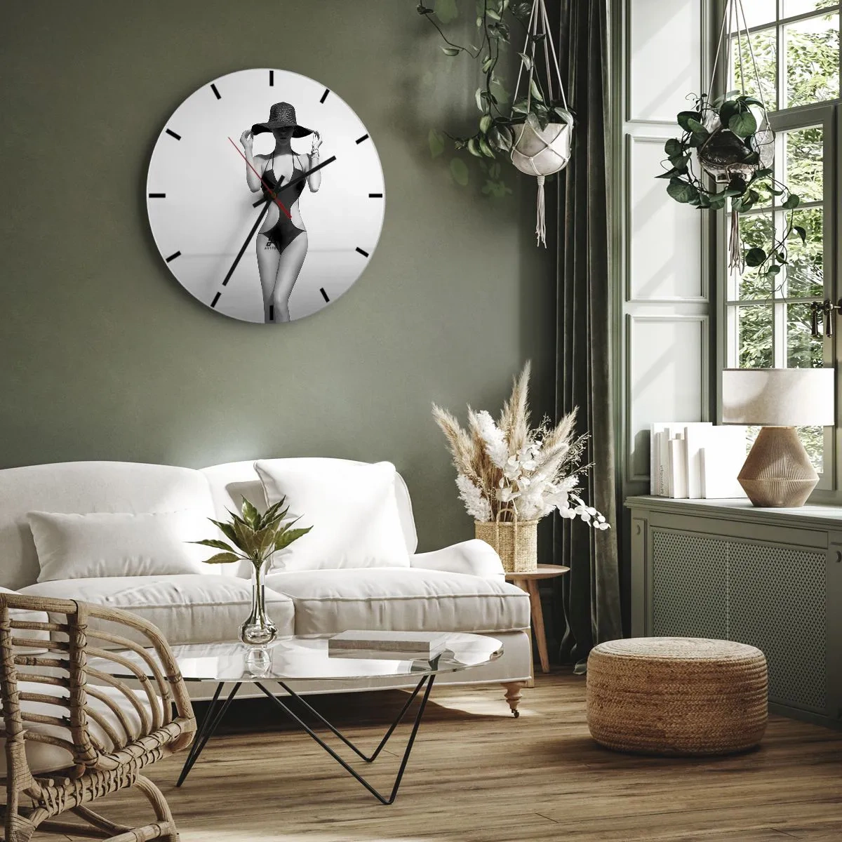 Wall clock - Clock on glass - My Name Is: Elegance - 30x30 cm