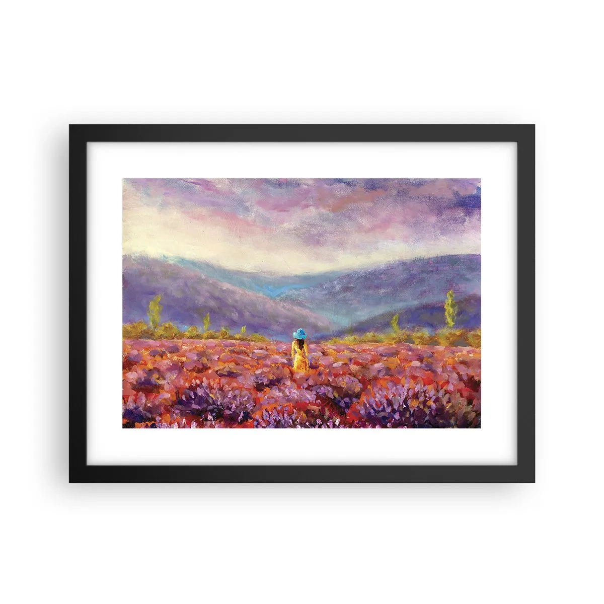 Poster in black frame - In Lavendar World - 40x30 cm