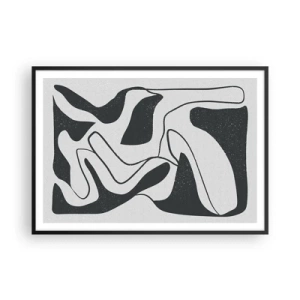 Poster in black frame - Abstract Fun in a Maze - 100x70 cm