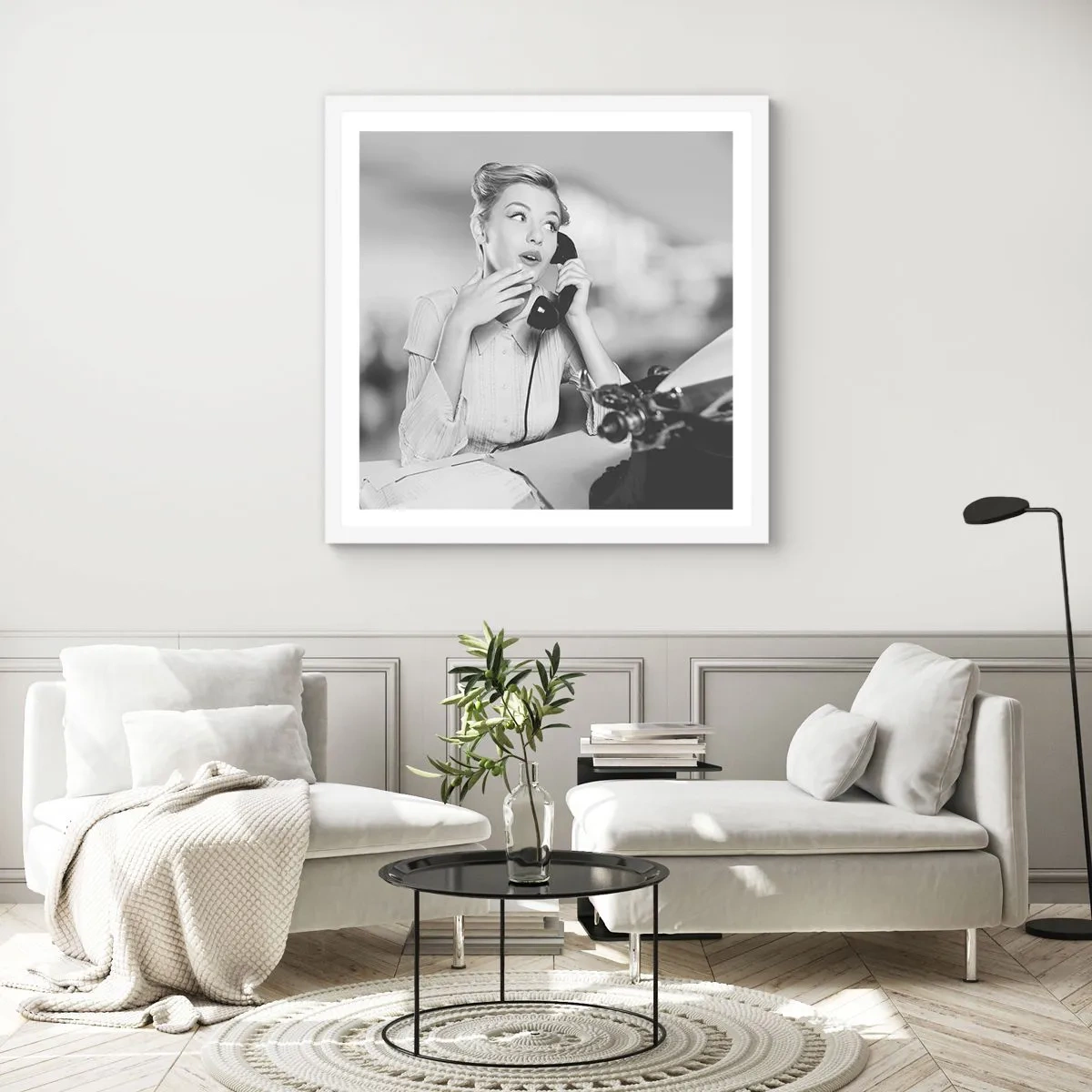 Poster in white frmae - Hello, Here Come the 50-ies - 40x40 cm