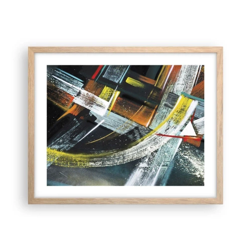 Poster in light oak frame - Energy of Movement - 50x40 cm