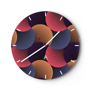 Wall clock - Clock on glass - In a Circular Rhythm - 40x40 cm