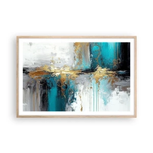 Poster in light oak frame - Everything Flows - 91x61 cm