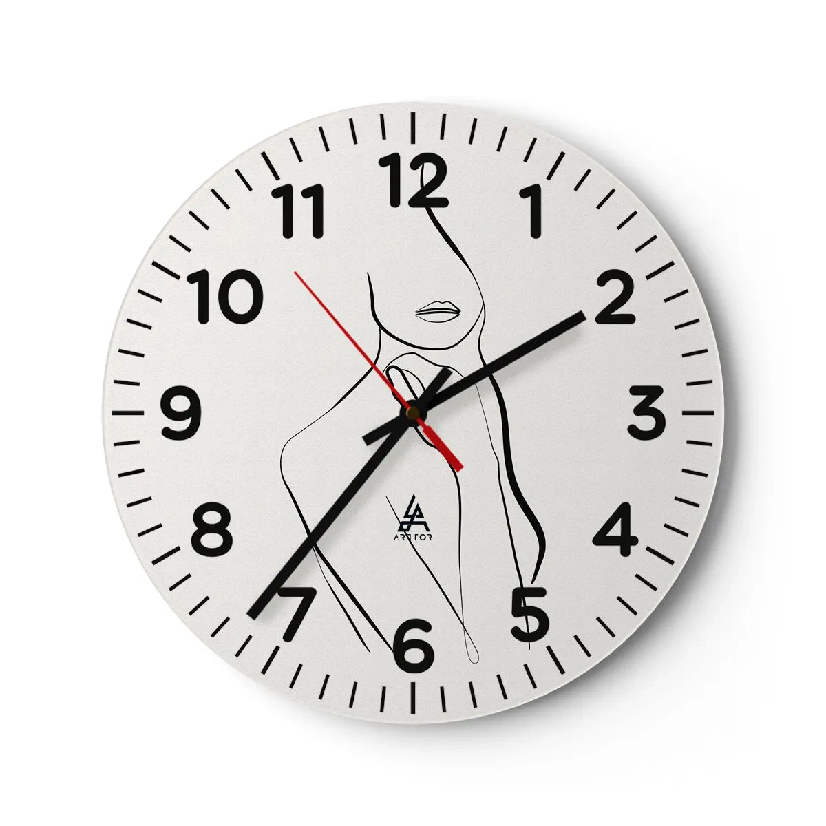 Wall clock - Clock on glass - Wave of Melancholy - 40x40 cm
