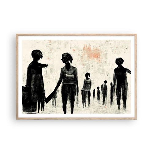 Poster in light oak frame - Against Solitude - 100x70 cm
