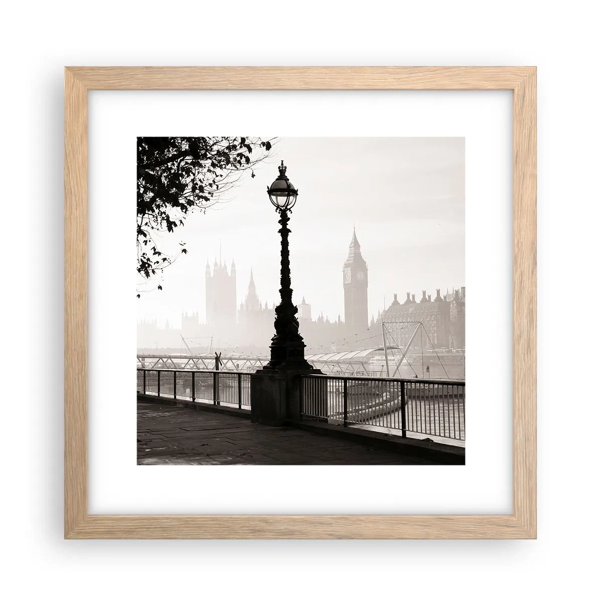 Poster in light oak frame - London Morning - 30x30 cm