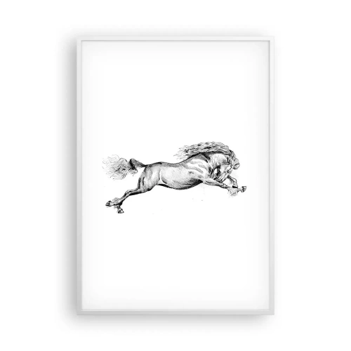 Poster in white frmae - Stopped at a Gallop - 70x100 cm