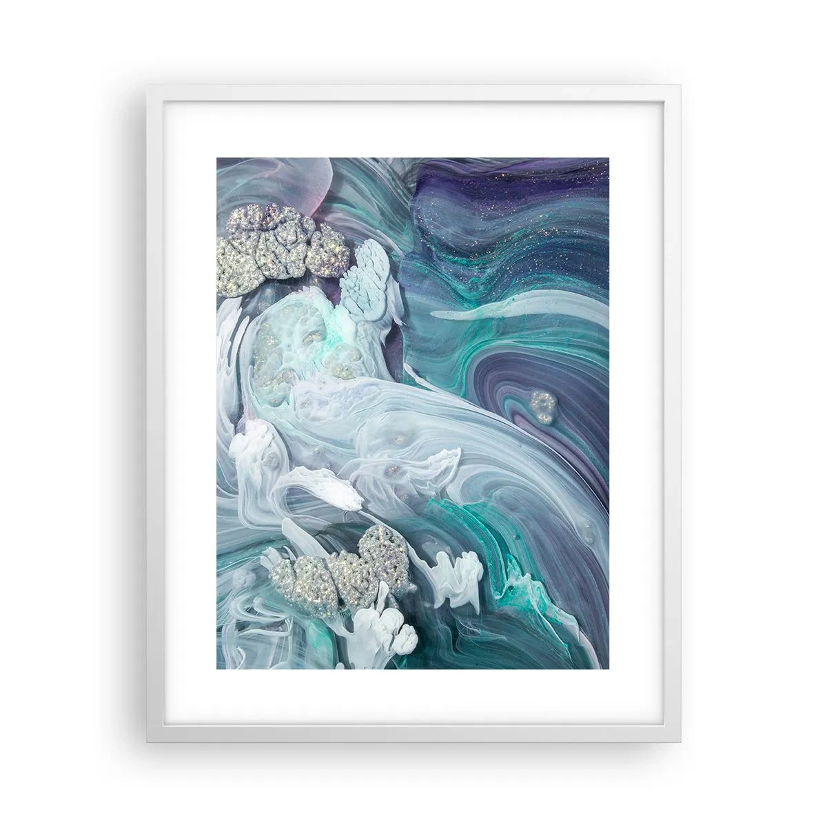 Poster in white frmae - Currents of Blue - 40x50 cm