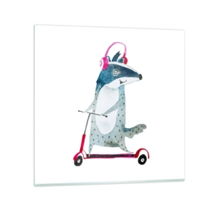 Glass picture - Joys of a Badger - 30x30 cm