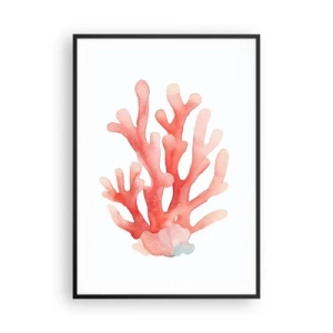 Poster in black frame - Coral Colour Colars - 70x100 cm