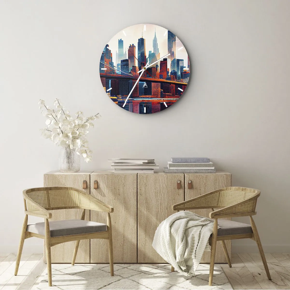 Wall clock - Clock on glass - Fabulous New York - 40x40 cm