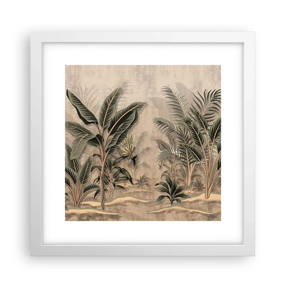 Poster in white frmae - Engraving in Colonial Style - 30x30 cm