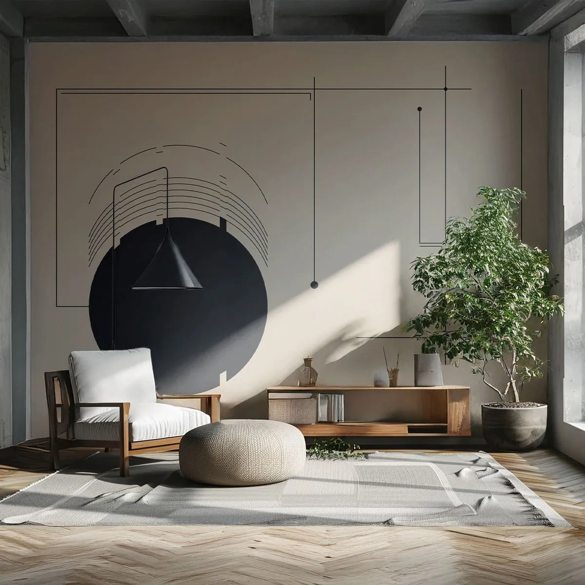 Photo Wallpaper Standard Eco - Springy and Dynamic Composition - Geometric, Minimalism, Aesthetic - 300x210 cm