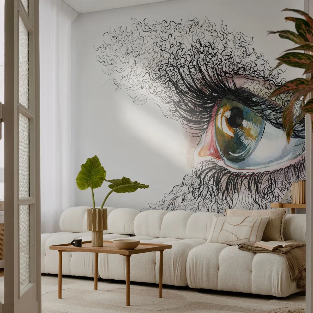 Photo Wallpaper Premium Canvas - Look straight into the Soul - Abstraction, Graphics, Eye - 500x350 cm