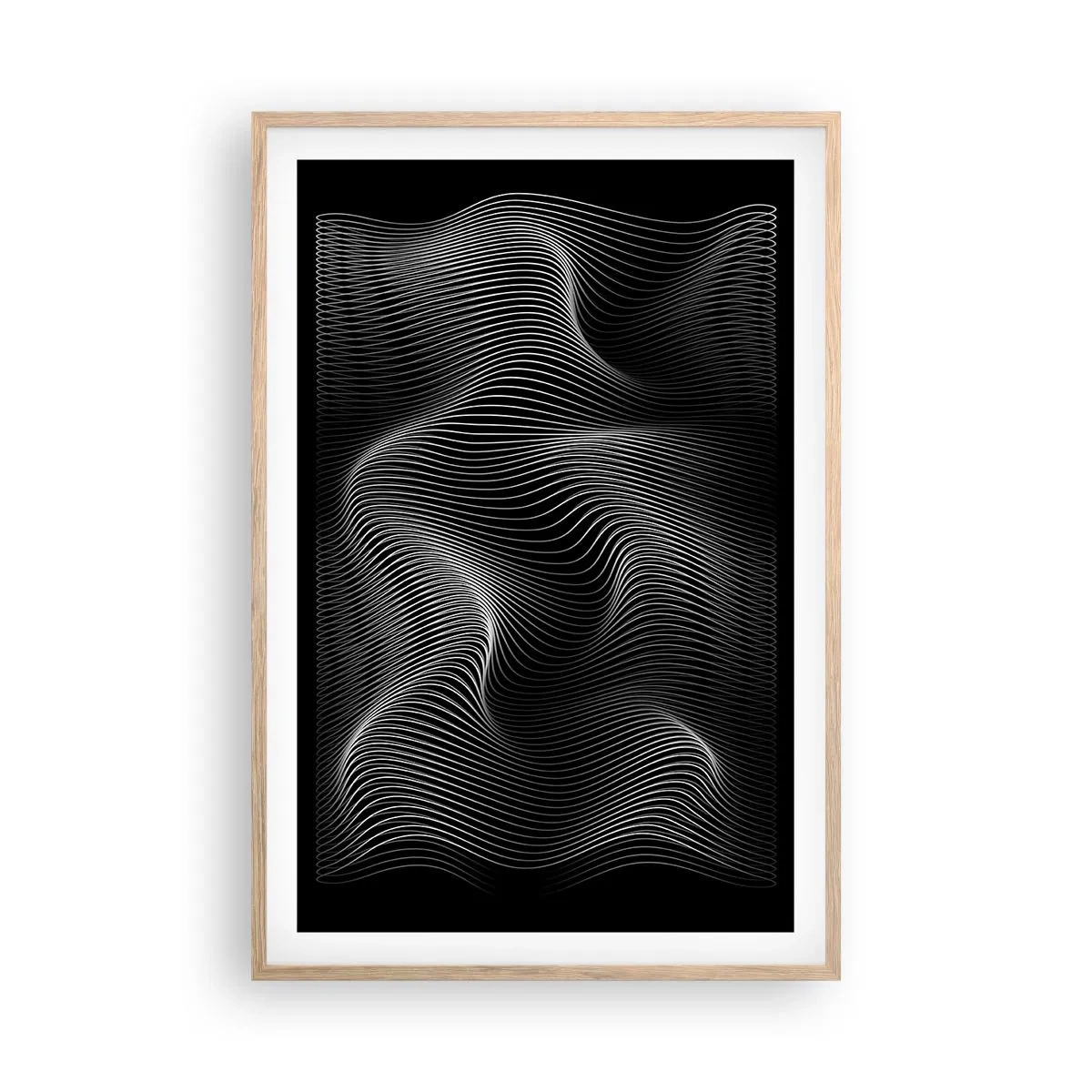 Poster in light oak frame - Dance of the Light in Space - 61x91 cm