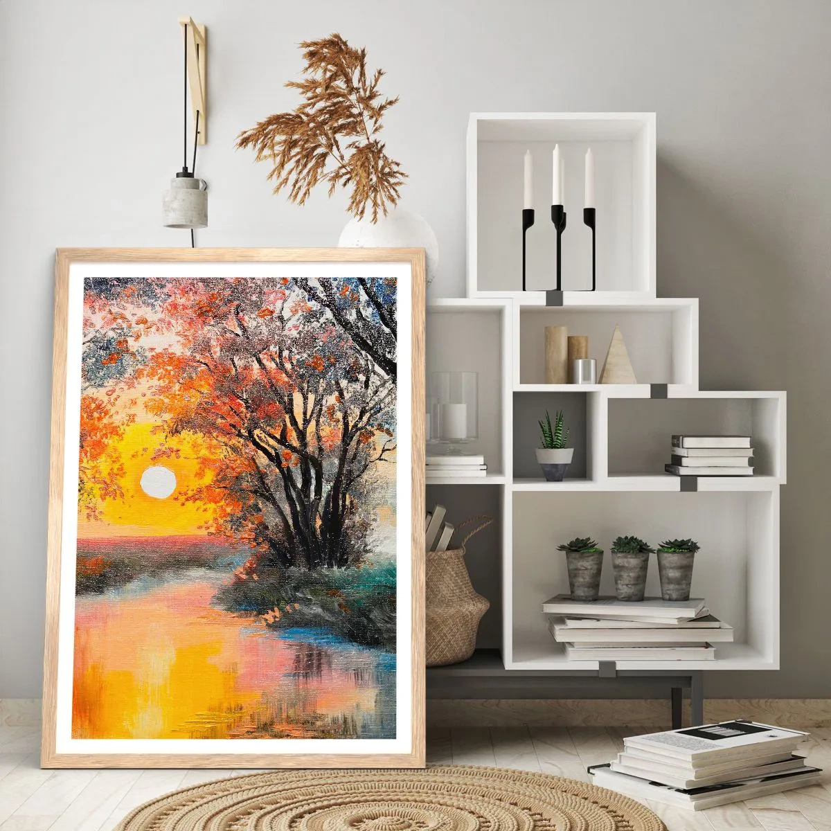 Poster in light oak frame - Autumn Impressions - 40x50 cm