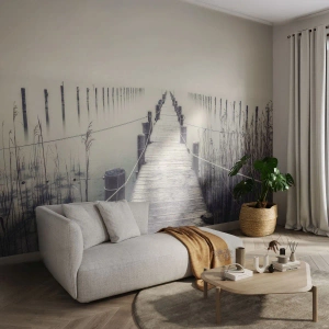 Self-Adhesive Photo Wallpaper Deluxe Sticker - Immerse Yourself in Peace - Bridge, Lake, Silence - 300x210 cm