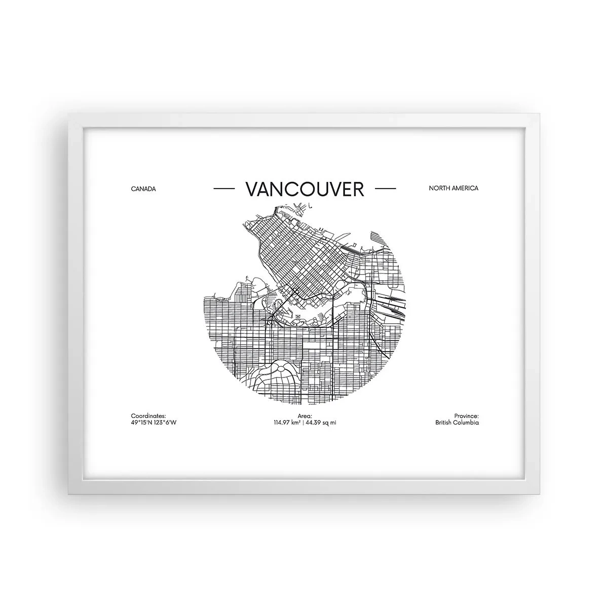 Poster in white frmae - Anatomy of Vancouver - 50x40 cm