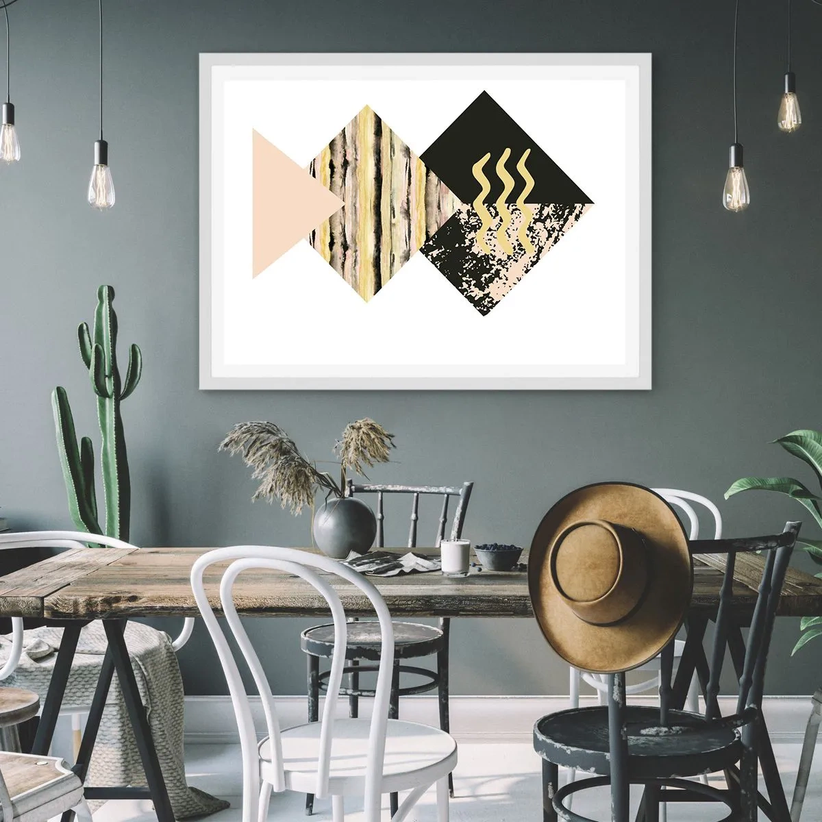 Poster in white frmae - Not So Straightforward - 50x40 cm