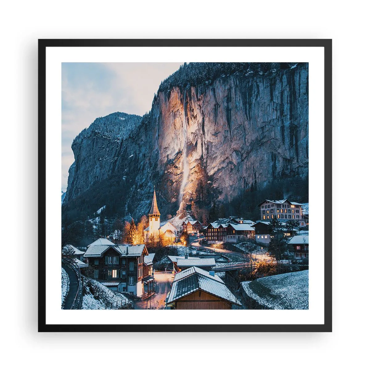 Poster in black frame - Sparkling Winter Spirit - 60x60 cm