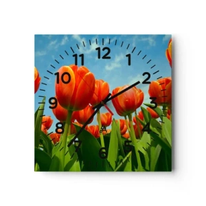 Wall clock - Clock on glass - Blue Sky Is All They Need - 30x30 cm