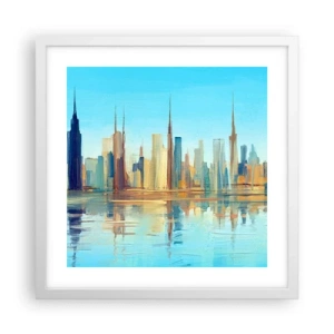 Poster in white frmae - Sunny Metropolis - 40x40 cm