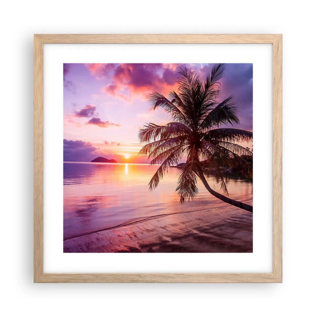 Poster in light oak frame - Bliss up to the Horizon - 40x40 cm