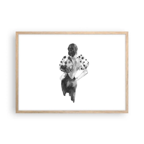 Poster in light oak frame - She Passed by - 70x50 cm
