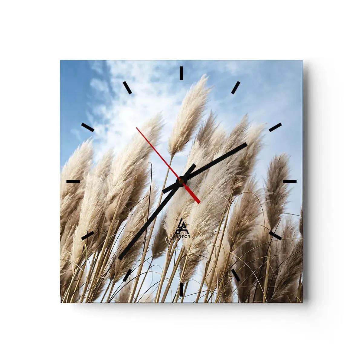 Wall clock - Clock on glass - Caress of Sun and Wind - 40x40 cm