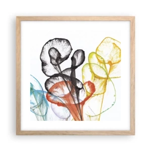 Poster in light oak frame - Flowers with a Soul - 40x40 cm