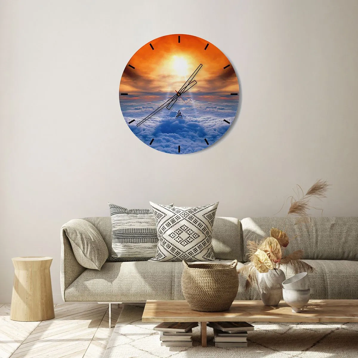 Wall clock - Clock on glass - Mystic Landscape - 30x30 cm