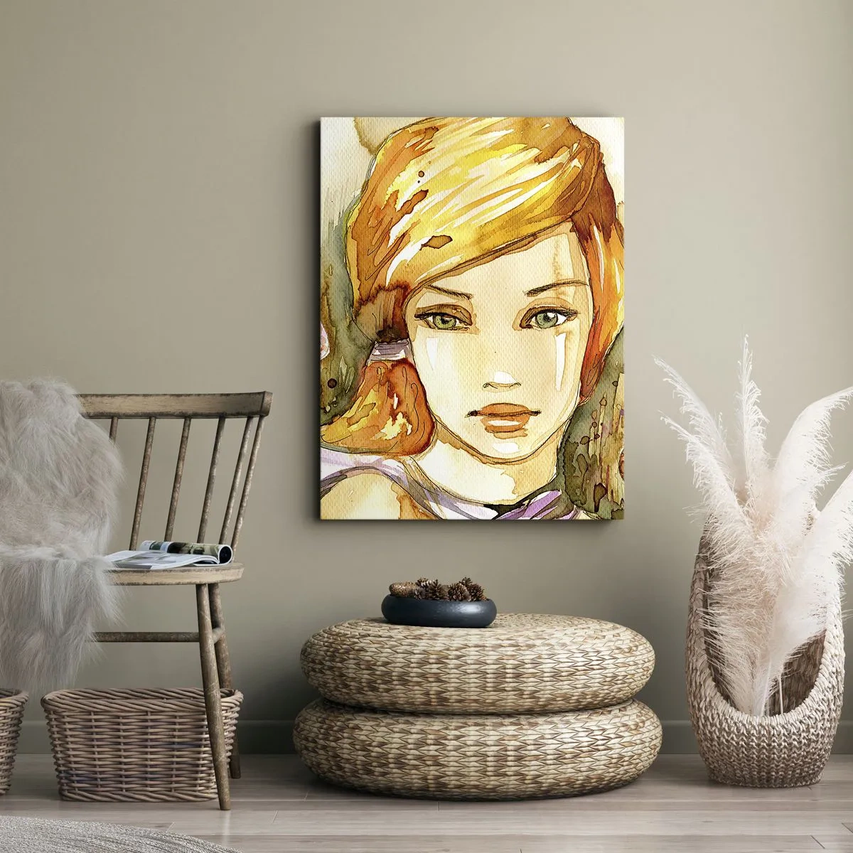 Canvas picture - Emerald Gaze, which Silences Anger - 45x80 cm