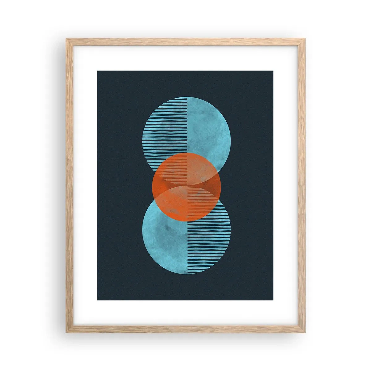 Poster in light oak frame - Symmetrical Composition - 40x50 cm