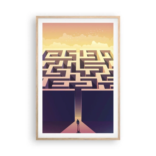 Poster in light oak frame - Decision Time - 61x91 cm