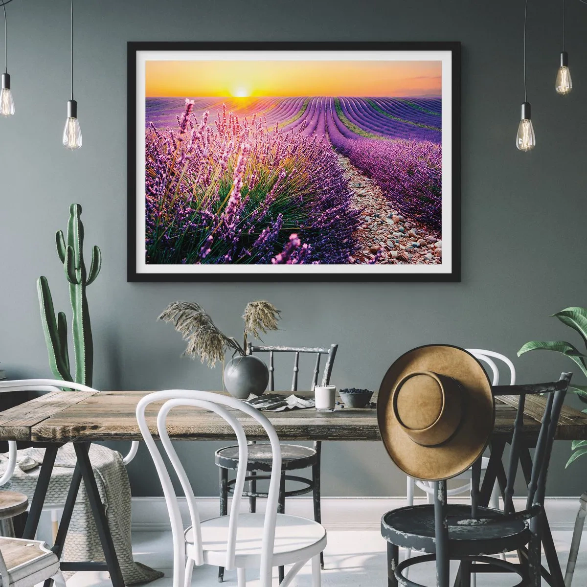 Poster in black frame - Fragrant Field - 70x50 cm