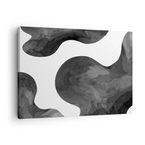 Canvas picture - Abstract pattern in shades of gray and white - 70x50cm - Milky Way - Modern wall decoration for the living room and bedroom ARTTOR