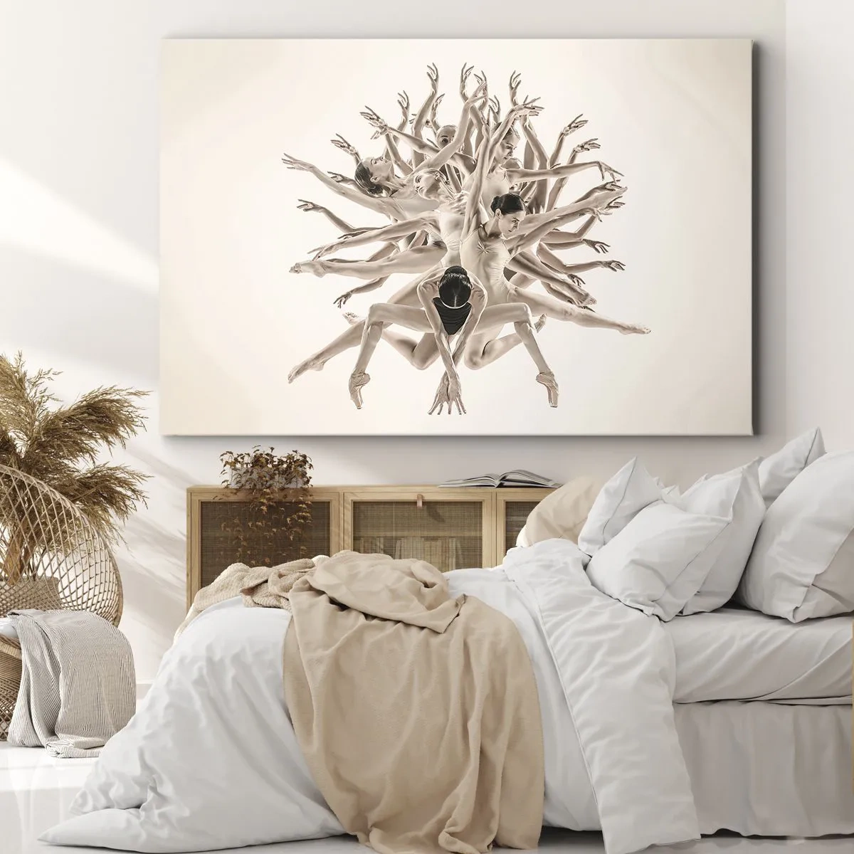 Canvas picture - Abstract composition of dancers in motion - 70x50cm - Dance in Bloom - Modern wall decoration for the living room and bedroom ARTTOR