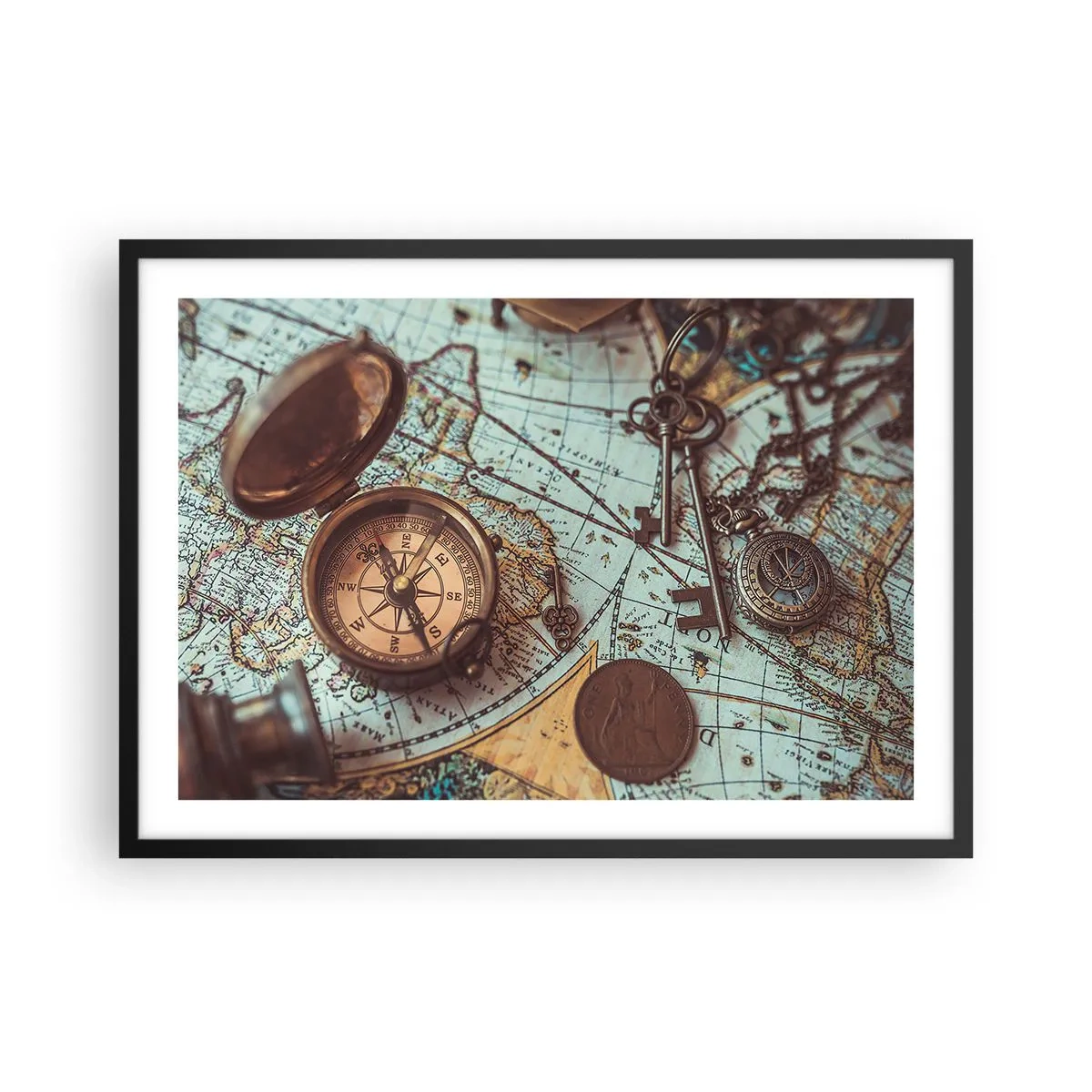 Poster in black frame - For Adventurers - 70x50 cm