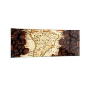 Glass picture - Where Does the Best Coffee Come from? - 140x50 cm