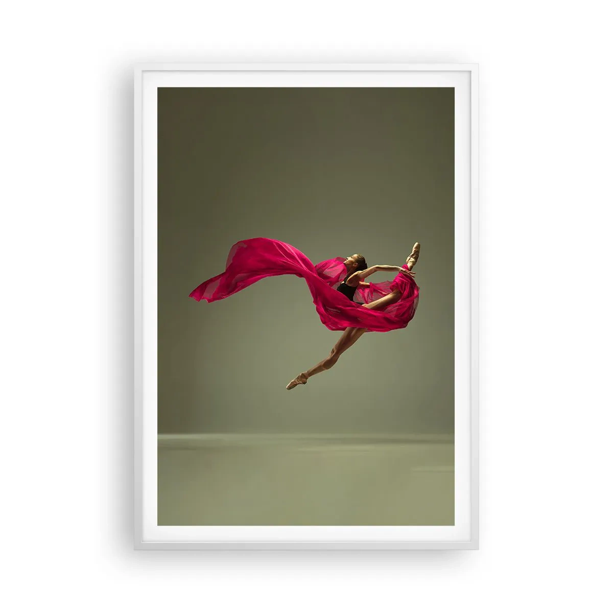 Poster in white frmae - Dancing Flame - 70x100 cm
