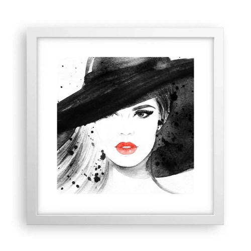 Poster in white frmae - Lady in Black - 30x30 cm