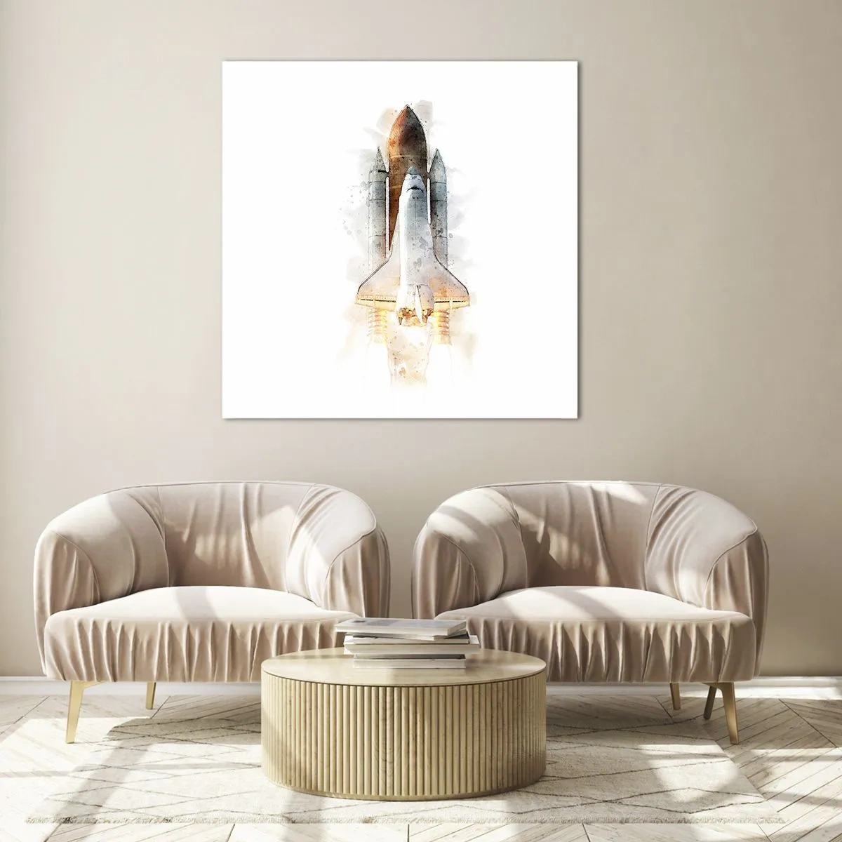 Glass picture - Explorers Get Ready - 60x60 cm