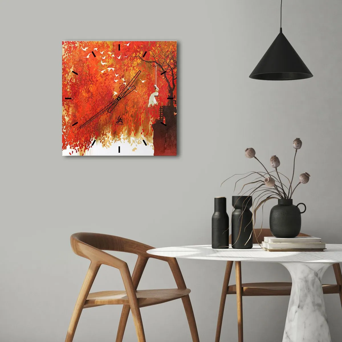 Wall clock - Clock on glass - Will It Fly with Us? - 30x30 cm