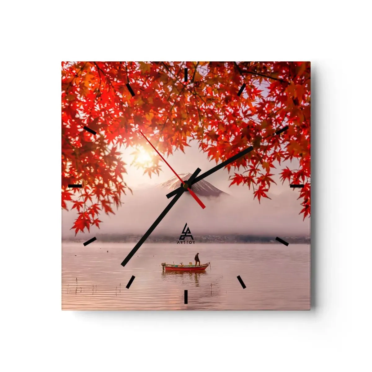 Wall clock - Clock on glass - In Japanese Style - 40x40 cm